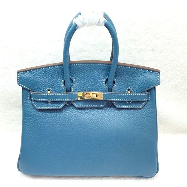 Hermes Birkin 25CM Tote Bag Original Leather H25 Blue JH01681cj58