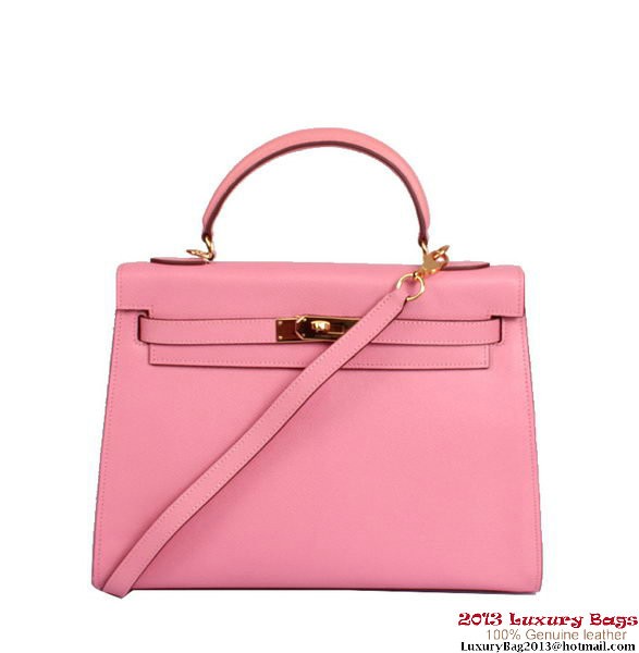 Hermes Kelly 32cm Top Handle Bag Pink Togo Leather Gold JH01358Vj56