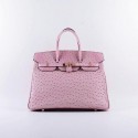 2015 Hermes new models ostrich pattern 6089 pink gold chain JH01865aT90