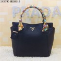 2015 Prada new models shopping bag 2435 black JH05762pT90