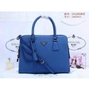 2015 Prada pearl leather tote bag 0922 blue JH05733DY28