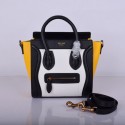 AAA Celine Luggage Nano Bag Original Leather 8802-9 White&Black&Yellow JH06322im52