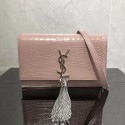 AAA Copy SAINT LAURENT Kate crocodile-embossed leather cross-body bag 452159 Pink JH07975JY49