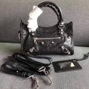 AAA Replica Balenciaga The City Handbag Calf leather 382567 black JH09422UG71