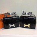 AAAAA Hermes Constance Bag Croco Leather H6811 black JH01651hr50