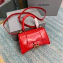 Balenciaga Hourglass XS Top Handle Bag shiny box calfskin 28331 red JH09383Yj44