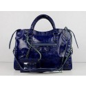 Balenciaga The City Handbag dark blue Sheepskin 084332 JH09478sX32