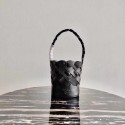 Best Prada Original Leather Woven Pattern Bucket Bag 1BG049 black JH04946hW68