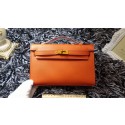 Best Quality Hermes Kelly 22cm mini tote bag calf leather K011 orange JH01693Ss63
