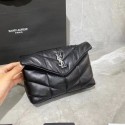 Best Replica Yves Saint Laurent LOULOU PUFFER IN QUILTED CRINKLED MATTE LEATHER BAG Y620333 Black JH07710Jc15
