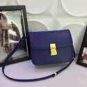 Celine Classic Box Flap Bag Calfskin Leather 88008 Royal Blue JH06374fp99