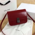 Celine Classic Box Small Flap Bag Smooth Leather 11042 Dark Red JH06377vp28