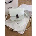 Celine Classic Box Small Flap Bag Smooth Leather 11042 White JH06376eO46