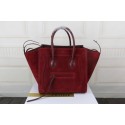 Celine luggage phantom tote bag suede leather 3341 burgundy JH06341mT16