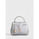 CELINE SMALL 16 BAG IN LAMINATED GRAINED CALFSKIN 188003 SILVER JH05944Ac56