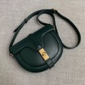 CELINE SMALL BESACE 16 BAG IN SATINATED CALFSKIN CROSS BODY 188013 GREEN JH05958Vo37