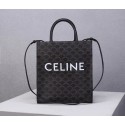 Celine TEEN TRIOMPHE BAG IN TRIOMPHE CANVAS AND CALFSKIN CL91542 BLACK JH05829Hx86