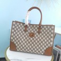 Celine TEEN TRIOMPHE BAG IN TRIOMPHE CANVAS AND CALFSKIN CL94342 Brown JH05807xK90