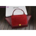 Celine Trapeze Bag Original Leather 3342-1 purplish red JH06498gt51