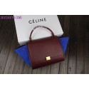 Celine Trapeze Bag Original Leather 3342 burgundy&royal blue JH06445Jy64