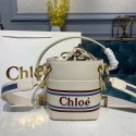 Chloe Roy Mini Smooth Leather Bucket Bag 3S508 White JH08850nR86