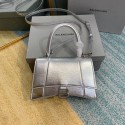 Copy 1:1 Balenciaga HOURGLASS SMALL TOP HANDLE BAG B108895-1 Silver JH09371lS35