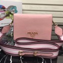 Copy Best Quality Prada calf leather shoulder bag 1BD102 pink JH05563kr31