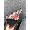 Copy FENDI Kan I Leather Pocket Bag 13163 black JH08697Xq19