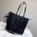 Copy Luxury Prada Saffiano leather and nylon tote 1BG212 black JH05540qe74