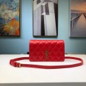 Copy Luxury SAINT LAURENT Angie quilted leather shoulder bag 568906 red JH07900qe74
