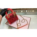 Copy MINI LADY DIOR BAG WITH CHAIN IN RED SMOOTH CALFSKIN EMBROIDERED WITH A MOSAIC OF MIRRORS M0598 JH07462Ea94