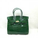 Designer Replica Hermes Birkin 25CM Tote Bag Croco Leather H8096 Green JH01659Fi42