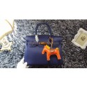Designer Replica Hermes Birkin 30CM tote bags litchi leather H30 royal blue JH01732Jz48