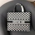 DIOR BOOK TOTE BAG IN BLACK AND WHITE EMBROIDERED CANVAS M1286 JH07508iR14