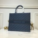 DIOR BOOK TOTE BAG IN EMBROIDERED CANVAS C1286 Blue JH07185bR82