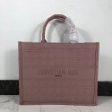 DIOR BOOK TOTE BAG IN EMBROIDERED CANVAS C1286 pink JH07103HE62