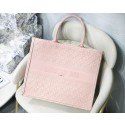 DIOR BOOK TOTE BAG IN EMBROIDERED CANVAS C1286 Pink JH07119Fk29