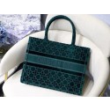 DIOR BOOK TOTE green Cannage Embroidered Velvet M1287Z JH06884xA12