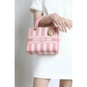DIOR MEDIUM LADY D-LITE BAG Pink D-Stripes Embroidery M0565 JH06781qT25