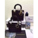Dior Small Lady Dior Bag Patent Leather 5502 Black JH07670nR86