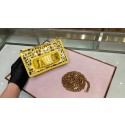 DIOR WITH CHAIN SMOOTH CALFSKIN EMBROIDERED WITH A MOSAIC OF MIRRORS M900 yellow JH07456kD96
