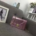 DIORAMA WALLET ON CHAIN CLUTCH METALLIC CALFSKIN WITH MICRO-CANNAGE MOTIF S0328 pink JH07471KG16