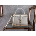 Fake CELINE SMALL 16 BAG IN LAMINATED GRAINED CALFSKIN 188003 GOLD JH05943zI86