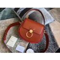 Fake CHLOE Tess leather and suede cross-body bag 3S152 brown JH08867wn47
