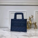 Fake DIOR TOTE BAG IN EMBROIDERED CANVAS C0195 Blue JH07127TR19