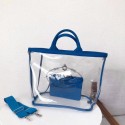 Fake Prada Fabric and Plexiglas handbag 1BG164 blue JH05553DK43