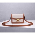 Fake Replica Celine TEEN TRIOMPHE BAG IN TRIOMPHE CANVAS AND CALFSKIN CL88423 white JH05835Ml87