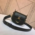 Fashion CHLOE Tess Small leather shoulder bag 3E153 Blackish green JH08884EB73
