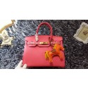 Fashion Hermes Birkin 30CM tote bags litchi leather H30 pink JH01729fa20