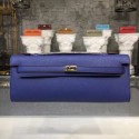 Fashion Hermes Kelly Clutch Epsom calfskin H0588 blue JH01494FA65